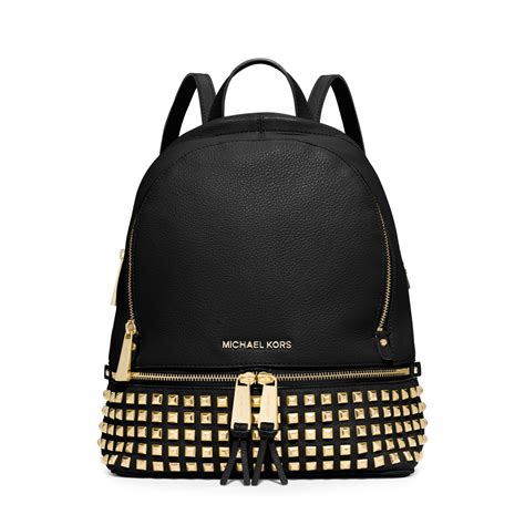 michael kors black studded backpack|michael kors women backpack.